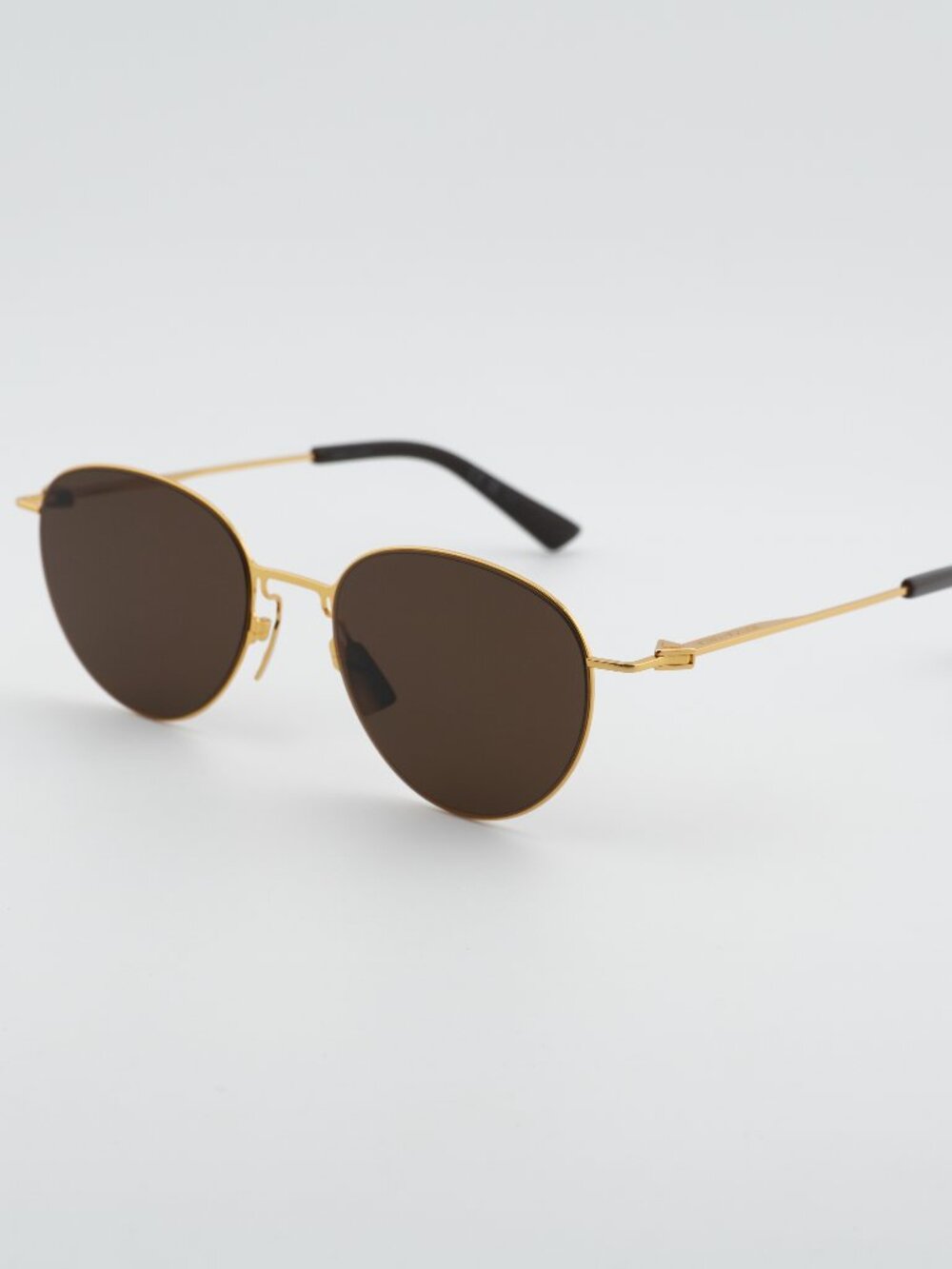 Bottega Veneta BV1268S 002 Sunglasses Gold Aviator Frame, Brown Lenses